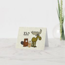 Cartão Trio do Dia do Canadá: Beaver, Moose, Xarope Card