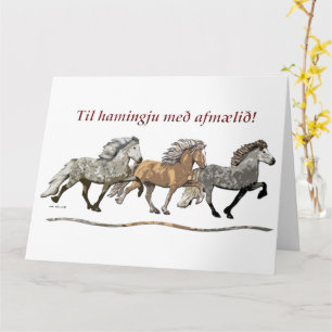 Cartão Trio em Tolt - Cavalos Islandeses