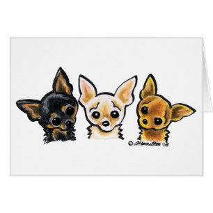 Cartão Trio liso da chihuahua