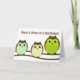 Cartão Trio of Owls Birthday Card