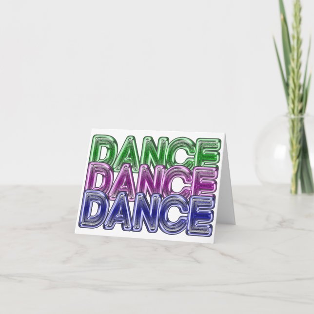 Cartão Triple Dance Neon Bling BLANK Note Card (Frente)