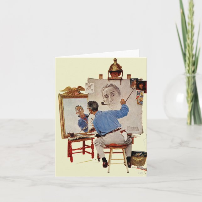 Cartão Triple Self-Portrait (Frente)