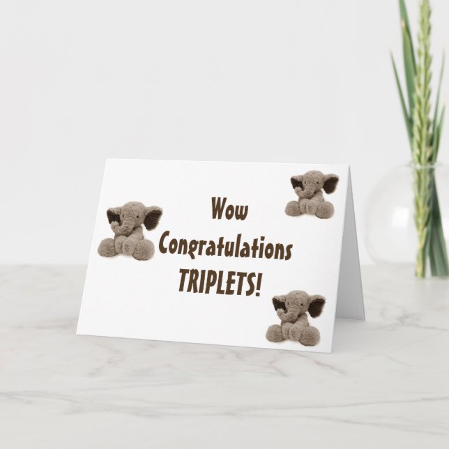 CARTÃO TRIPLE THE LOVE, JOY/FUN-CONGRATULATIONS TRIPLETS (Frente)