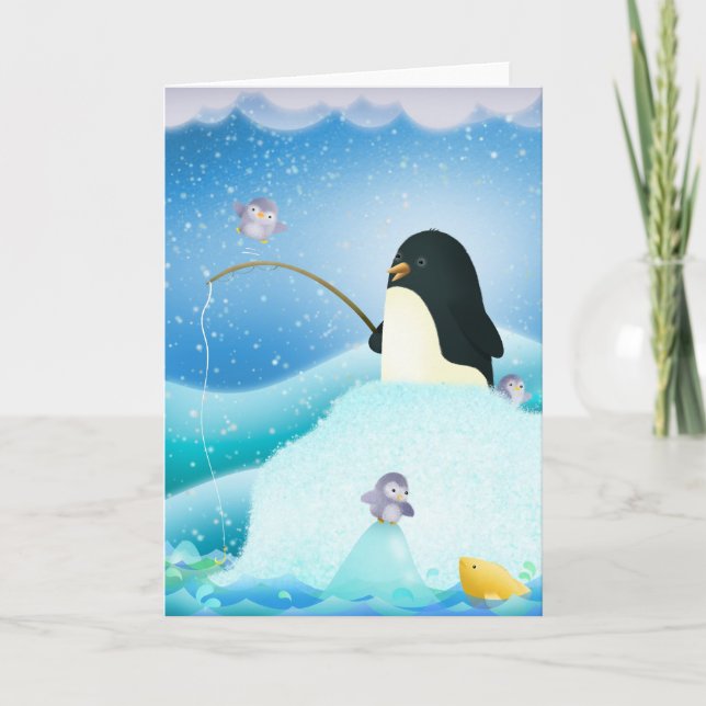 Cartão Triple trouble penguins - Greeting card (Frente)