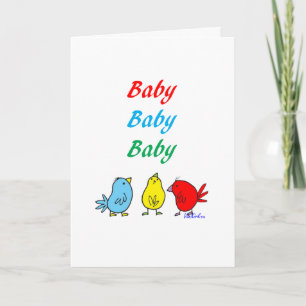 Cartão Triplet Birth Greeting Card