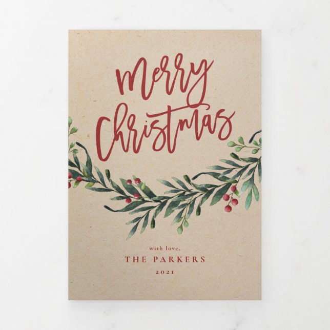 Cartão triplo para fotos de natal com troca de fér (Cobrir)