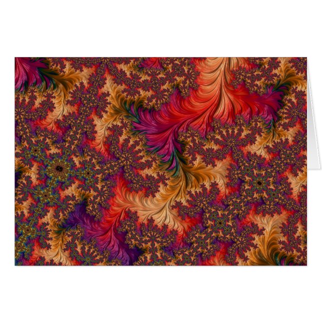 Cartão Trippy Brilhante Deslumbrante Ramo Abstrato Fracta (Frente Horizontal)