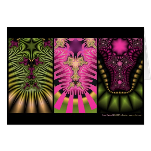 Cartão Triptych #2 do Fractal (Frente Horizontal)