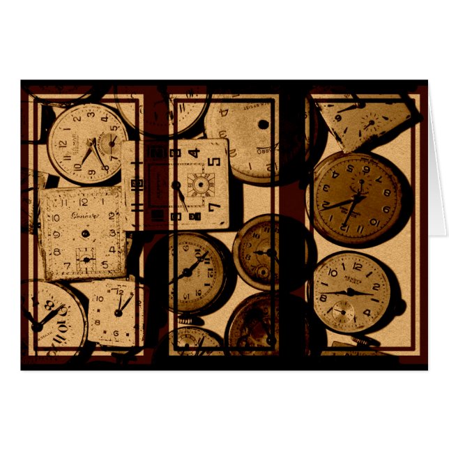 Cartão Triptych antigo Watch (Frente Horizontal)