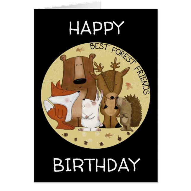 Cartão Tripulação Woodland — Melhores Amigos Florestais/I (Frente)