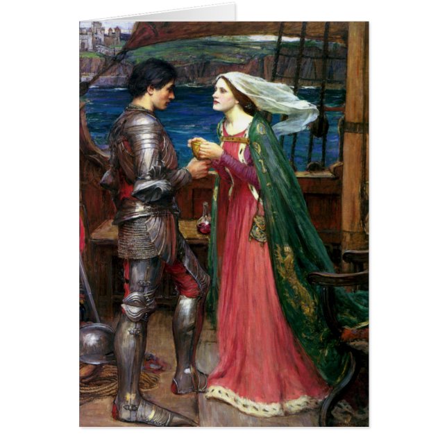 Cartão Tristan e Isolde por John William Waterhouse (Frente)