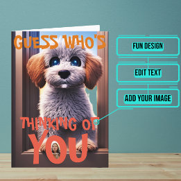 Cartão Triste Puppy Pensando em você