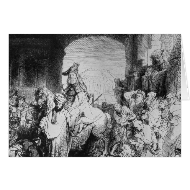 Cartão Triumph de Mordecai, c.1640 (Frente Horizontal)