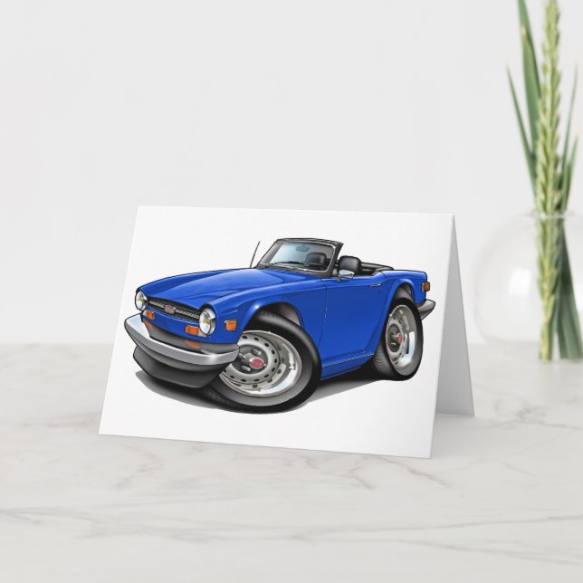 Cartão Triumph TR6 Blue Car (Frente)