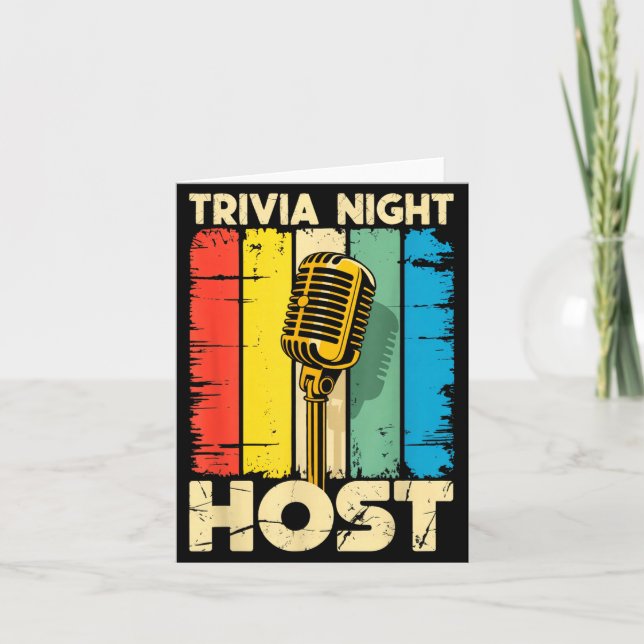 Cartão Trivia Night Host Quiz Game Entertainer Moderator  (Frente)