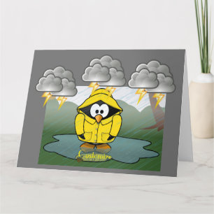 Cartão Trocando Rainy Day Pinguin Thunder_Cove
