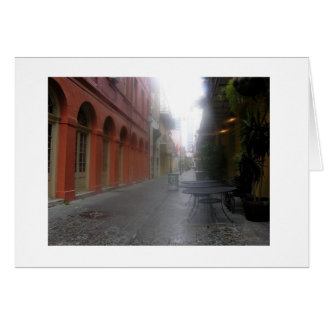 Cartão Trocar Beco durante a chuva
