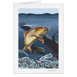 Cartão Troço de pesca de trutas - West Yellowstone