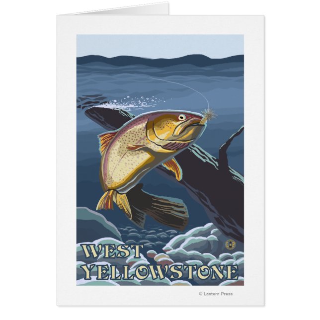 Cartão Troço de pesca de trutas - West Yellowstone (Frente)