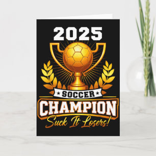 Cartão Troféu de Campeão de Futebol Engraçado 2025