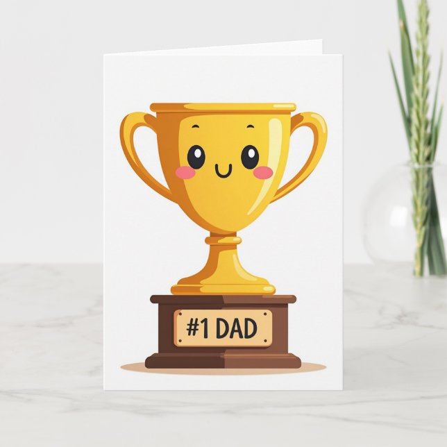 Cartão Troféu Golden 1 Dad (Frente)