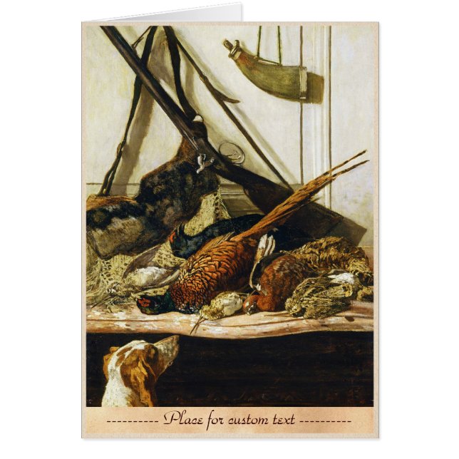 Cartão Troféus da caça, Claude Monet 1862 (Frente)