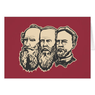 Cartão "troikca" do russo: Tolstoy, Dostoevsky, Chekhov