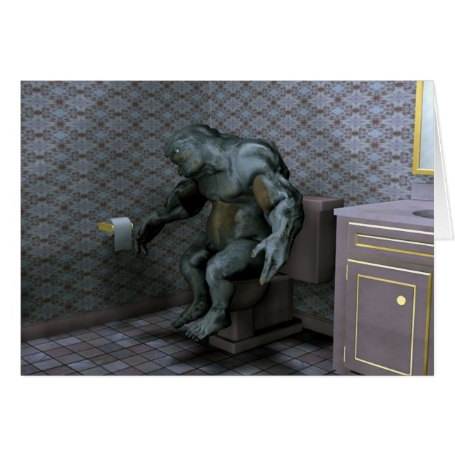 Cartão Troll na bacia (Frente Horizontal)