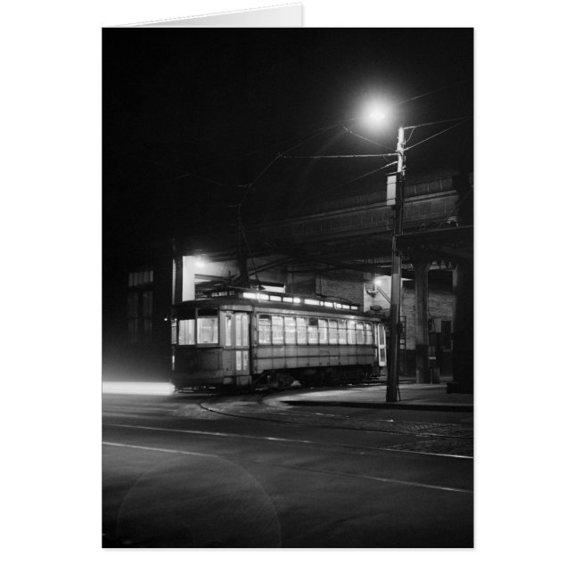 Cartão Trolley at Night, 1943 (Frente)