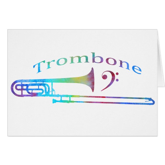 Cartão Trombone com Clef baixo (Frente Horizontal)