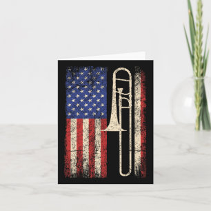 Cartão Trombone Estados Unidos Bandeira Americana Shirt J