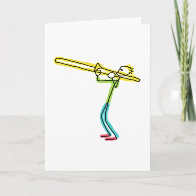 Cartão Trombone Stickman (Frente)