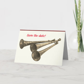 Cartão Trompetes de festas de festas de lançamento