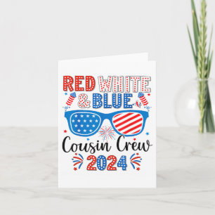 Cartão Tropa de Primos Vermelho Branco e Azul 2024 4 de J