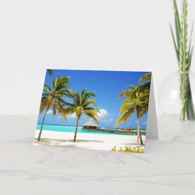Cartão Tropical Beaches | Island & Lagoon, Maldives (Frente)