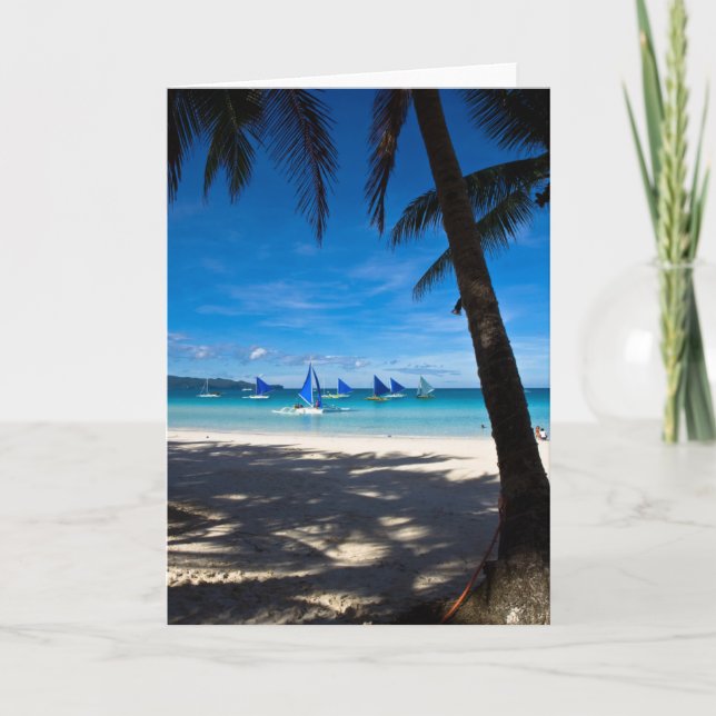 Cartão Tropical Beaches | White Beach Boracay Philippines (Frente)