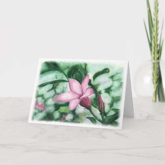 Cartão tropical da arte da aguarela da reflexão (Frente)