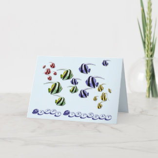Cartão Tropical Fish Swimming Birthday Card