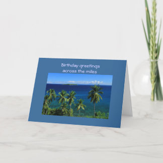Cartão Tropical Island Birthday Card