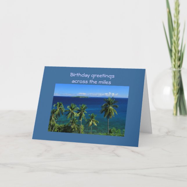 Cartão Tropical Island Birthday Card (Frente)