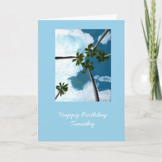 Cartão Tropical Palm Trees customizable birthday card