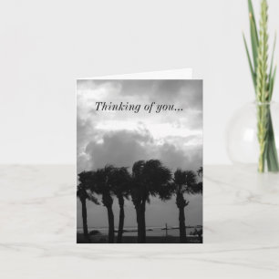 Cartão Tropical Stormy Skies Grayscale Thinking Of You
