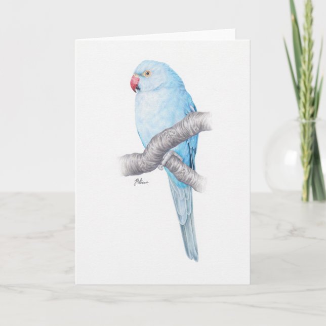 Cartão Tropical Teal Blue Parrot Greeting Card (Frente)