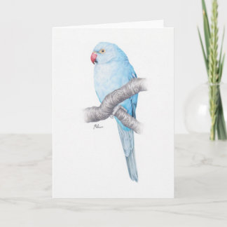 Cartão Tropical Teal Blue Parrot Greeting Card