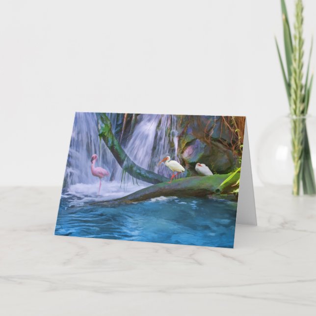 Cartão Tropical Waterfall Note or Greeting Card (Frente)