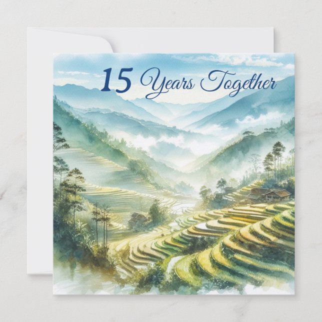 Cartão Trópico Vietnã Destino Azul Branco Clássico (Frente)