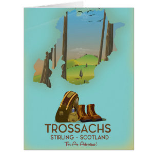 Cartão Trossachs Stirling Scotland caminhando poster