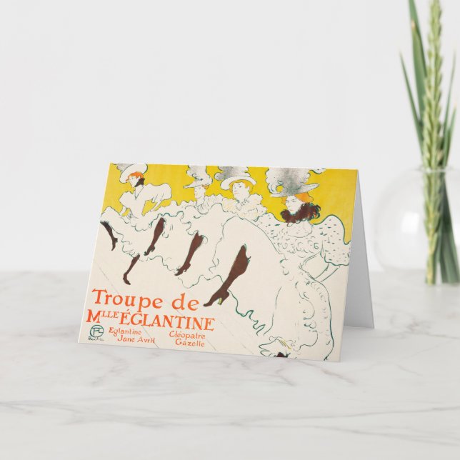 Cartão Troupe de Mademoiselle Eglantine, Toulouse Lautrec (Frente)