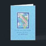 Cartão Trout to Brother Birthday<br><div class="desc">Este cartão sinônimo de truta arco-íris nadando em um riacho congelante, e diz, "Para o homem que me ensinou a pescar. . . MEU IRMÃO" E na dentro, "Eu sei que sempre afirmei que meus peixes eram os maiores, mesmo quando o seu derrubou a escala. Obrigados por serem tão legais....</div>