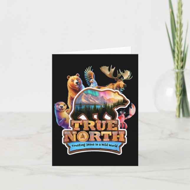 Cartão True North Vbs 2025 Confiar em Jesus Acampamento C (Frente)